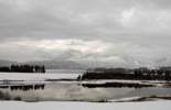 Foto: verschneiter Bilick über Illasbergsee und Forggensee